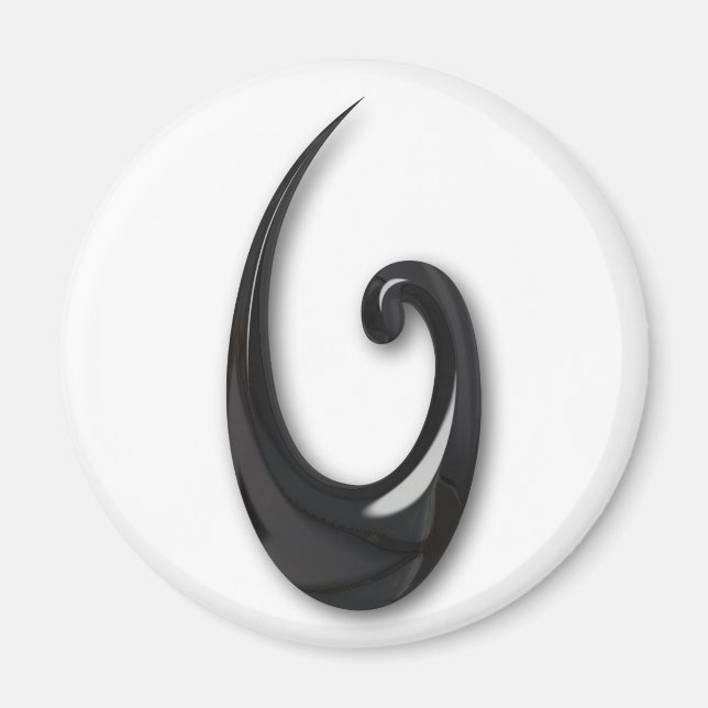 Íman Maori-Fish Hook-obsidian (Frente)