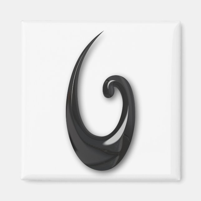 Íman Maori-Fish Hook-obsidian (Frente)
