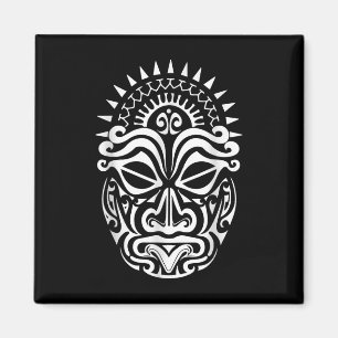 Íman Maori Polynésia Tattoo Haka Dance Face Mask Head