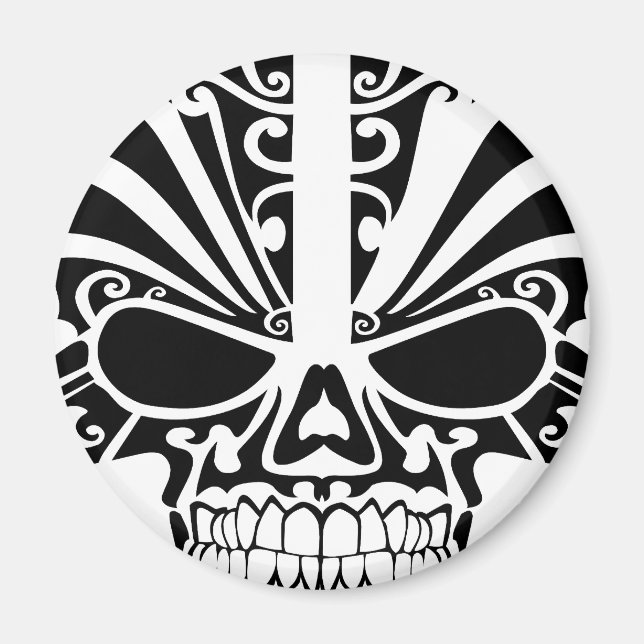 Íman Maori Tattoo Mask Skull (Frente)