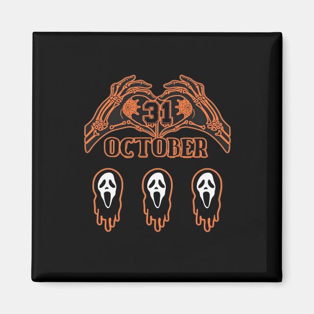 Íman Mãos De Esqueleto Para O Halloween Clássico (Frente)