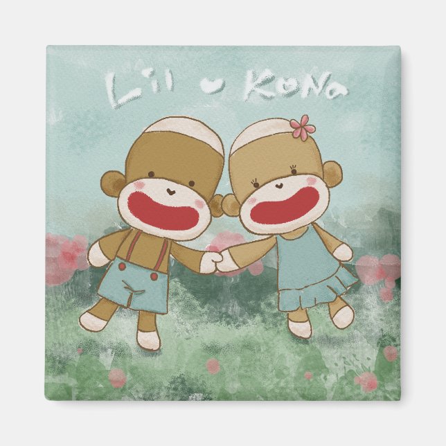 Íman Mãos de Férias Lil & Kona (Frente)
