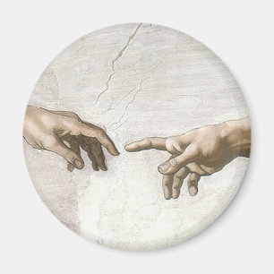 Íman Mãos de Michelangelo Criação de Adão Arte Fina