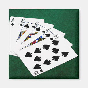 Íman Mãos de pôquer - Royal Flush - Traje de espadas