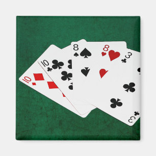 Íman Mãos Poker - Dois Pares - Dez, Oito