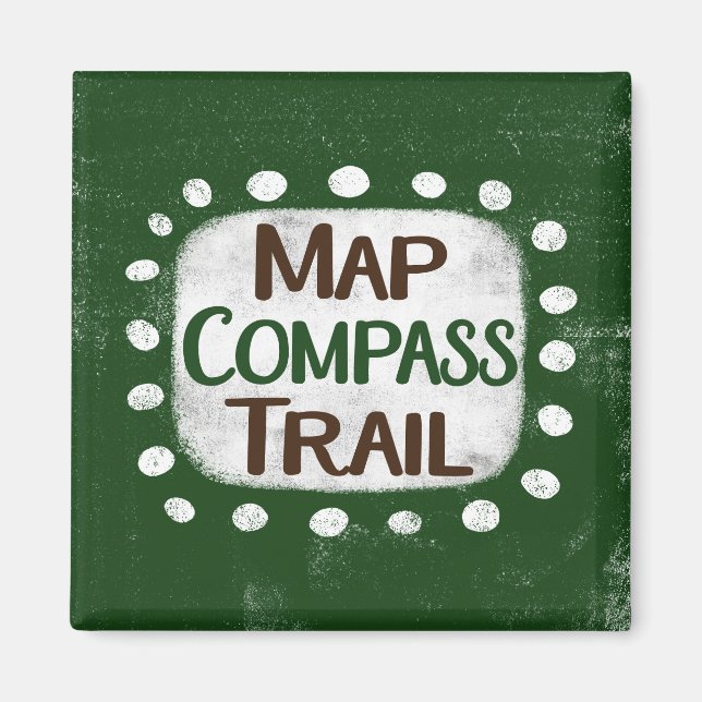 Íman Map Compass Rail Refrigerator Magnet (Frente)