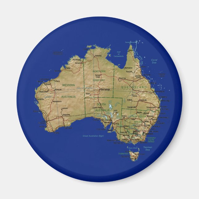 Íman Map Magnet da Austrália (Frente)