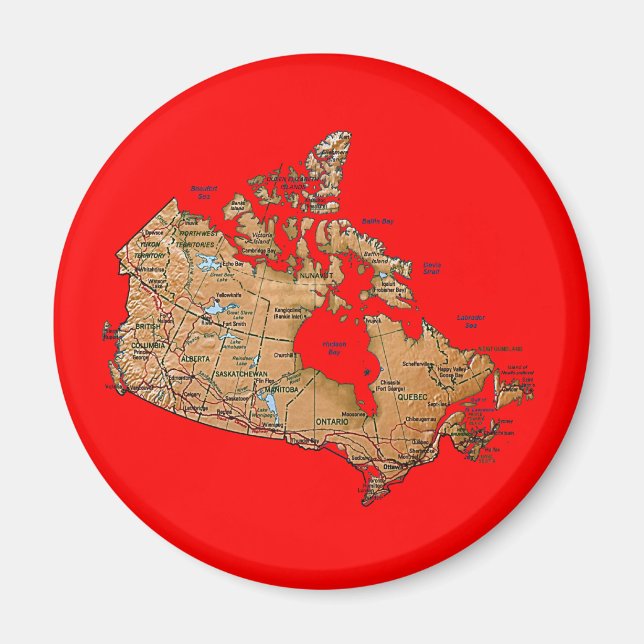 Íman Map Magnet do Canadá (Frente)