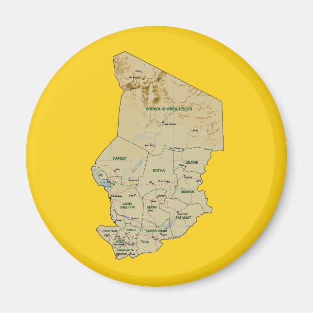 Íman Map Magnet do Chade (Frente)
