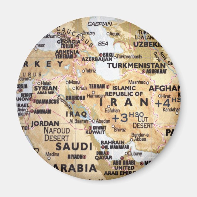 Íman Map Magnet do Oriente Médio (Frente)