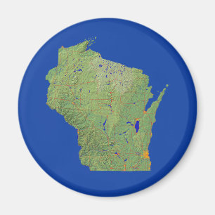 Íman Map Magnet do Wisconsin