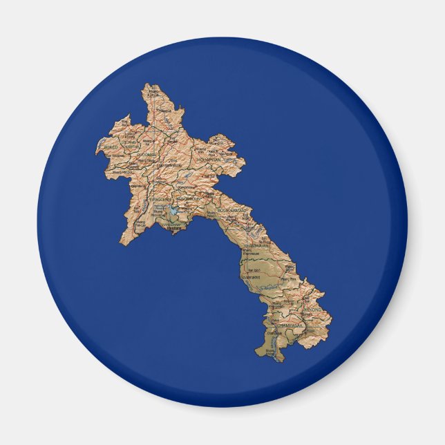 Íman Map Magnet Laos (Frente)