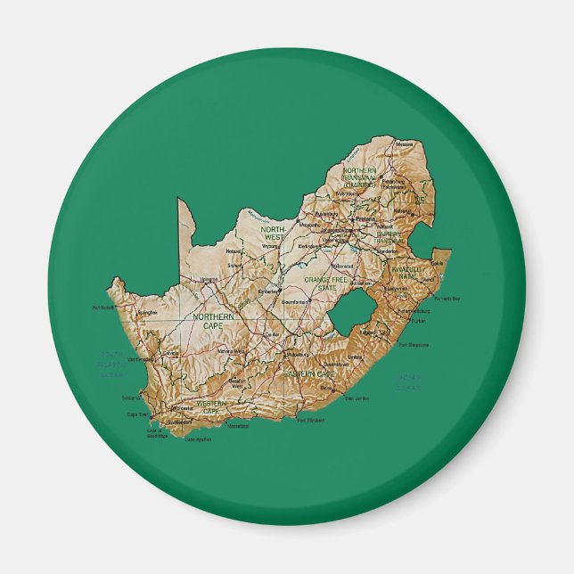 Íman Map Magnet na África do Sul (Frente)