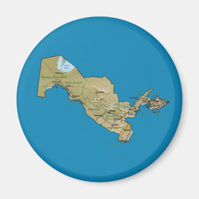 Íman Map Magnet Usbequistão (Frente)