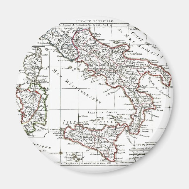 Íman Mapa 1806 - L'Italie (Sud) (Frente)