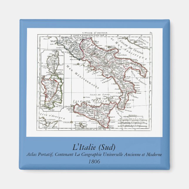 Íman Mapa 1806 - L'Italie (Sud) (Frente)