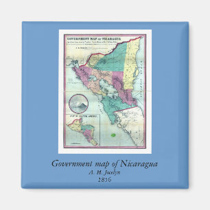 Íman Mapa 1856 do governo de Nicarágua por A.H. Jocely