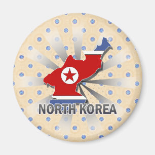 Íman Mapa 2,0 da bandeira da Coreia do Norte