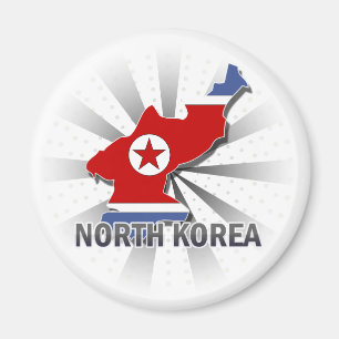 Íman Mapa 2,0 da bandeira da Coreia do Norte
