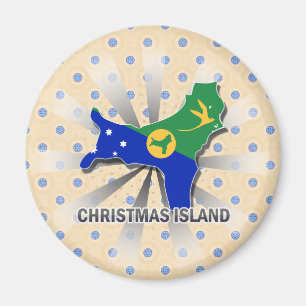 Íman Mapa 2,0 da bandeira da ilha christmas