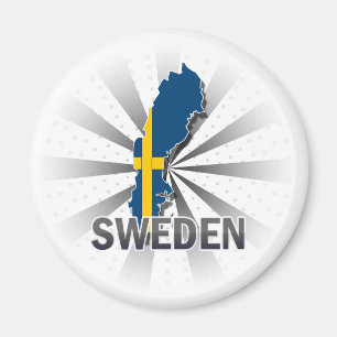Íman Mapa 2,0 da bandeira da suecia