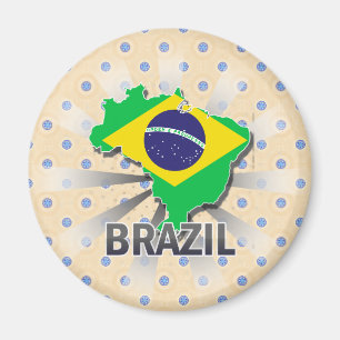 Íman Mapa 2,0 da bandeira de Brasil