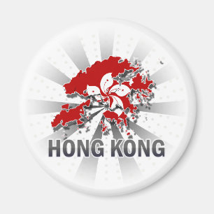 Íman Mapa 2,0 da bandeira de Hong Kong