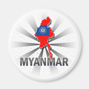 Íman Mapa 2,0 da bandeira de Myanmar