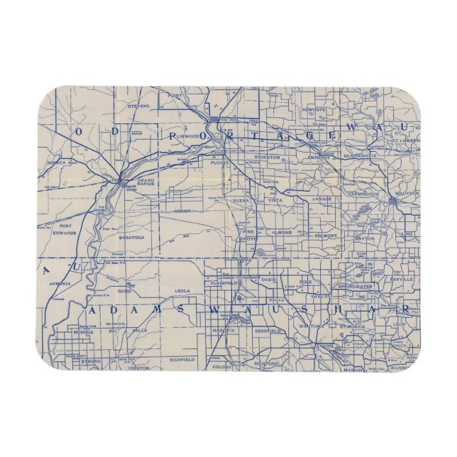 Íman Mapa 2 da Bicicleta de Wisconsin (Horizontal)