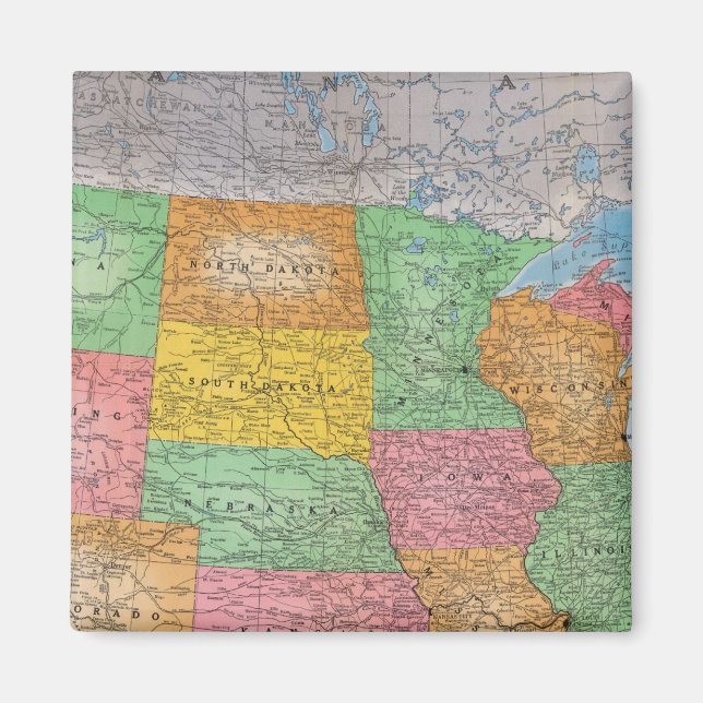 Íman Mapa 3 dos Estados Unidos (Frente)