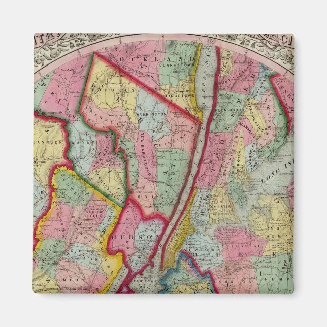Íman Mapa À Volta Da Cidade De Nova Iorque (Frente)