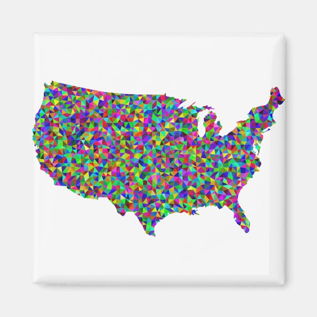 Íman Mapa abstrato da América (Frente)