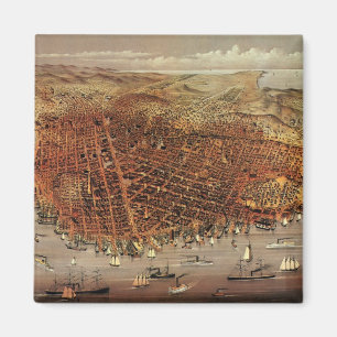 Íman Mapa Aéreo Antigo, Cidade de São Francisco, Califó