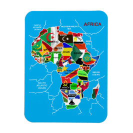 Íman Mapa africano com bandeiras