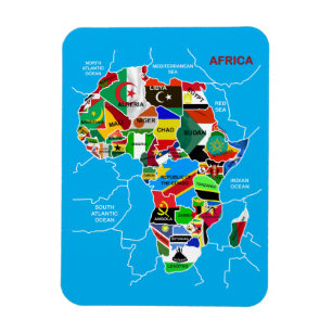 Íman Mapa africano com bandeiras