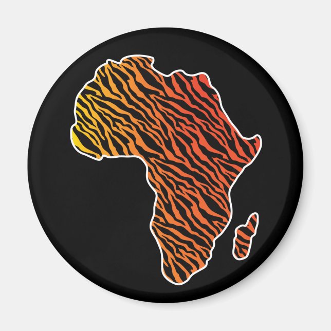 Íman Mapa Africano do Orgulho Zebra Padrão (Frente)