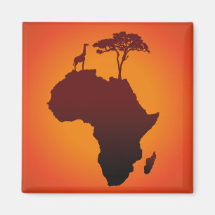 Íman Mapa africano do safari - ímã