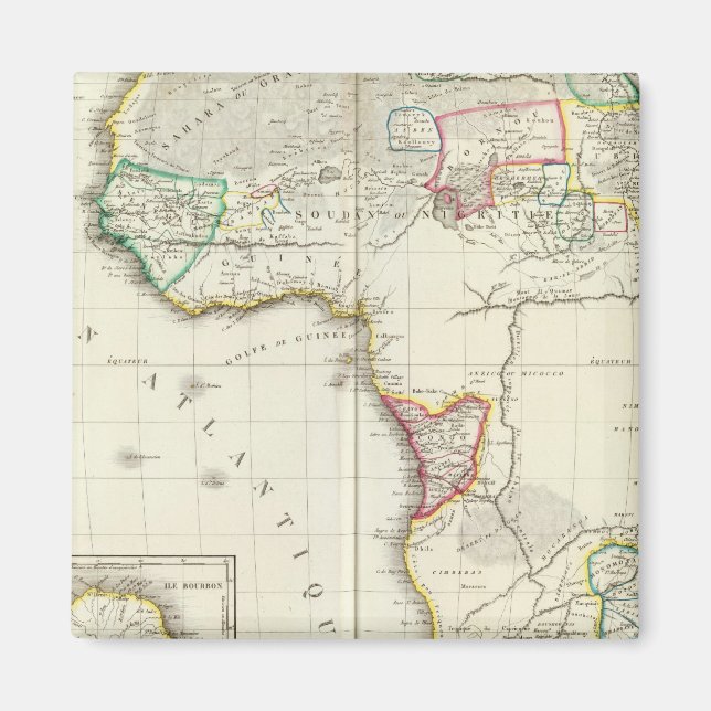 Íman Mapa africano gravado com 2 mapas de entrada (Frente)