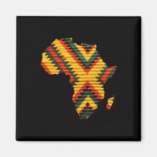 Íman Mapa Africano Homens de Arte Kente Sobrepõem Mulhe