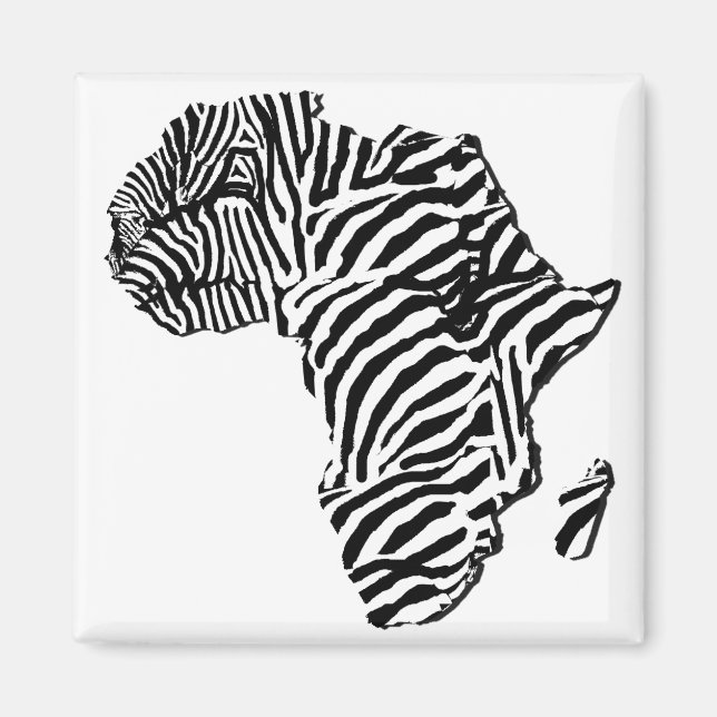 Íman Mapa africano Safari de Zebra Impressão (Frente)
