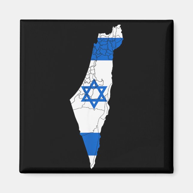 Íman Mapa angustiado da bandeira nacional de Israel (Frente)