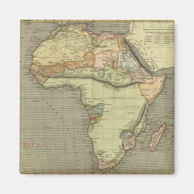 Íman Mapa antigo antigo inspirado (Frente)