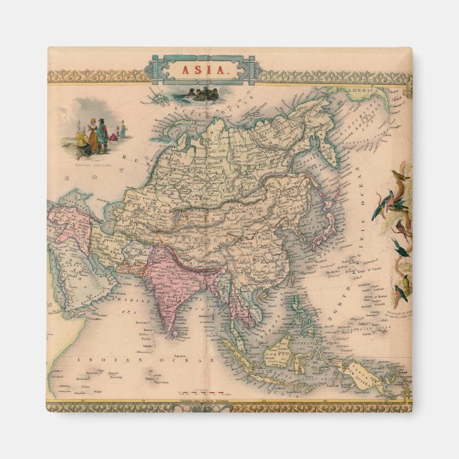 Íman Mapa antigo antigo inspirado (11) (Frente)