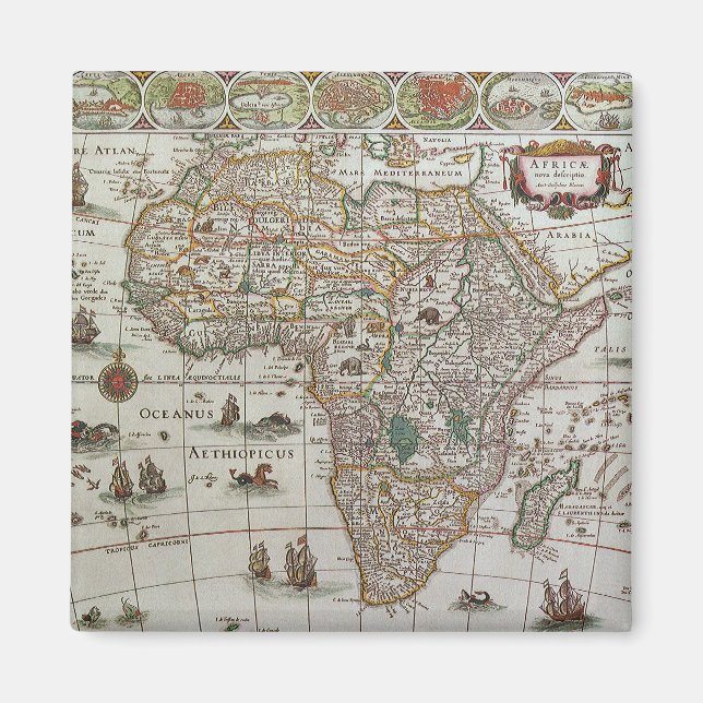 Íman Mapa antigo da África, c. 1635 (Frente)