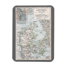Íman Mapa Antigo da Dinamarca, Danmark em dinamarquês,