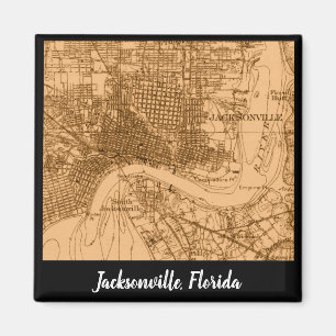 Íman Mapa antigo da Jacksonville Florida