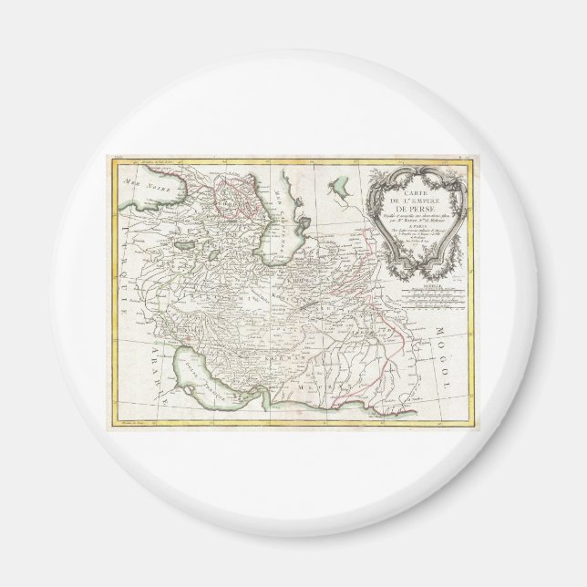 Íman Mapa antigo da Pérsia - Irã, Afeganistão e Iraque (Frente)