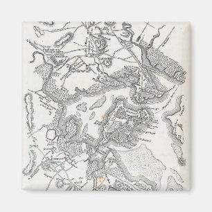 Íman Mapa antigo de Boston 1775-1776