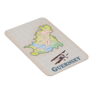 Íman Mapa antigo de Guernsey
