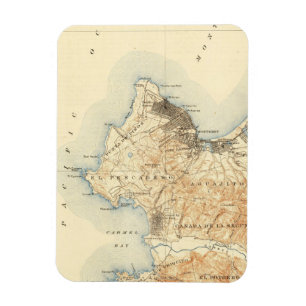 Íman Mapa Antigo de Monterey Carmel-by-the-Sea Califórn